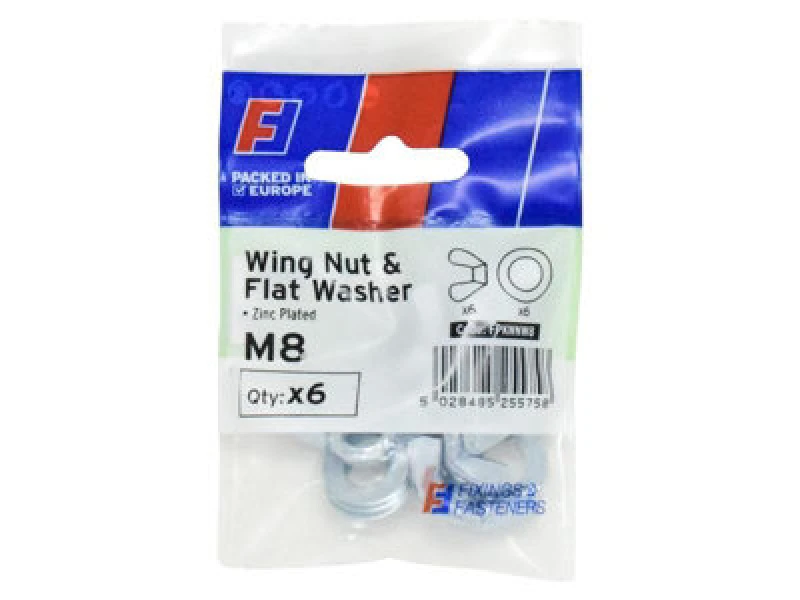 Image of Forgefix Fpkwnw8 Wing Nut & Washer M8 Forgepack 6 Forfpkwnw8