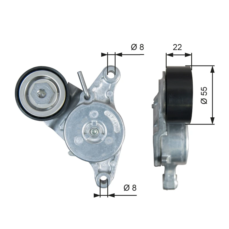 Image of GATES Tensioner pulley GATES T39392