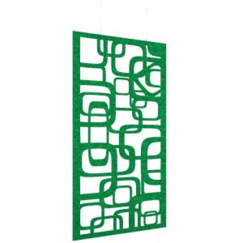 Image of Piano Chords Acoustic Patterned Hanging Screens In Dark Green H2400 x W1200mm with Hanging Wires And Hooks - Bygone