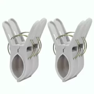 Image of Jvl Large Clamp Clip Beach Towel Pegs, Pack Of 4 - Grey