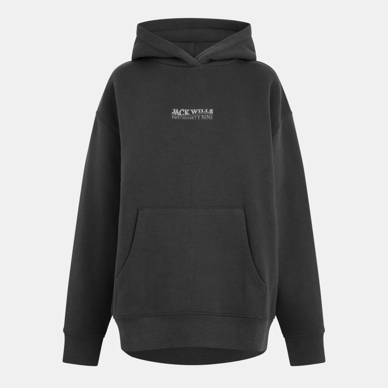Image of Jack Wills Embroidered Logo Hoodie - Grey Grey 6