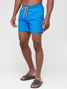 image of GANT Small Logo Swim Shorts - Blue , Bright Blue, Size 4XL, Men