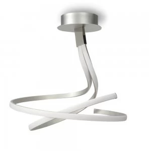 Image of Semi Flush Ceiling 50W LED 3000K, 4000lm, Silver, Frosted Acrylic, Polished Chrome