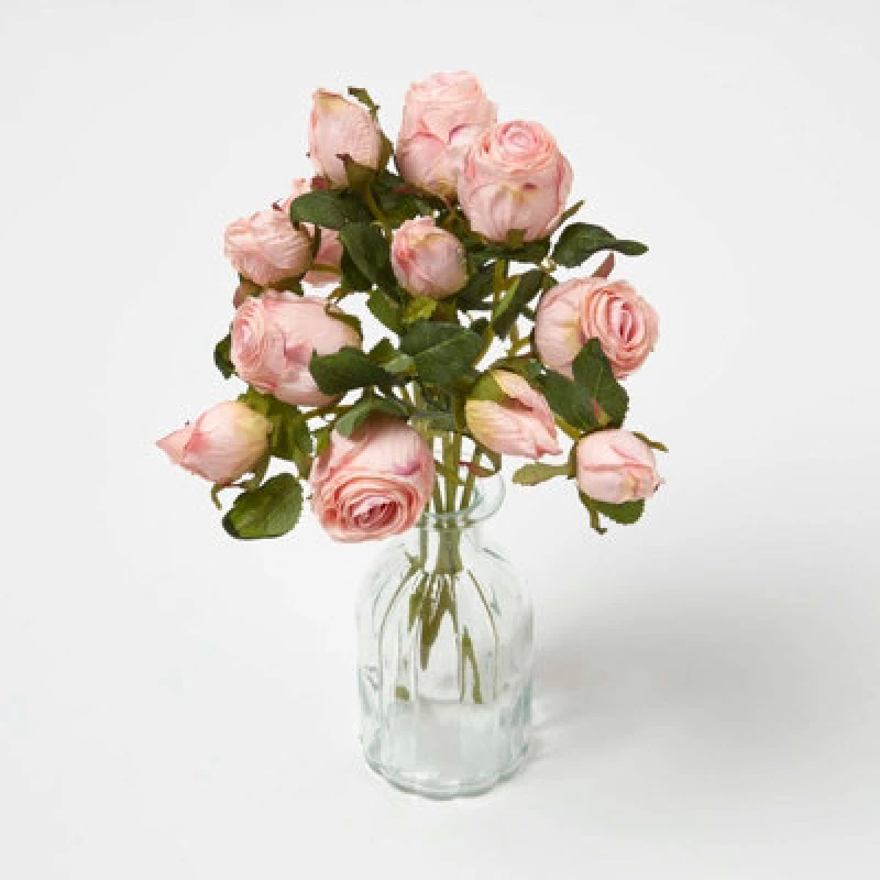 Image of HOMESCAPES HOMESCAPES Artificial Bouquet of Dried Pink Roses AP1741E