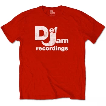 Image of Def Jam Recordings - Classic Logo Unisex Large T-Shirt - Red