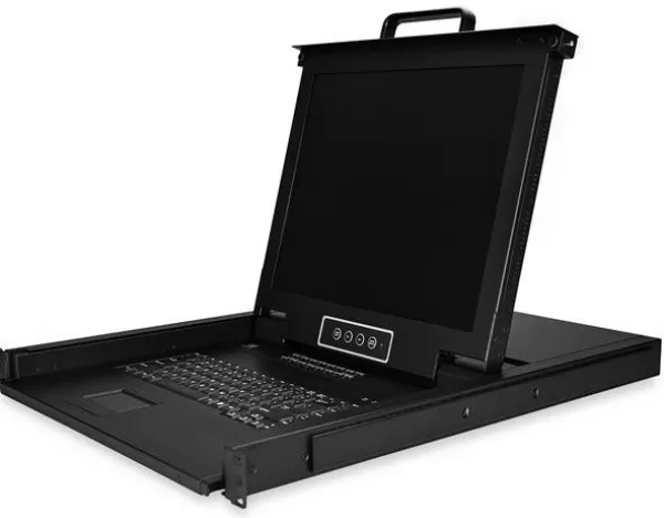 image of StarTech.com 1U 16-Port Rackmount KVM Console and Switch (Black)