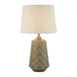 Lighting Collection Grey/White Ceramic Table Lamp