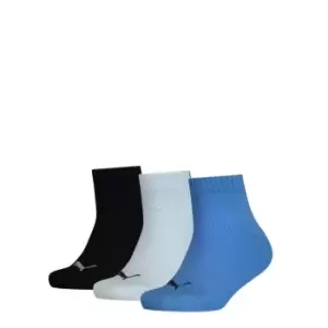 image of Puma 3 Pack Quarter Sock - Blue