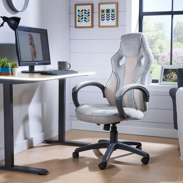 Image of X Rocker Maverick Office Fabric Chair Blush