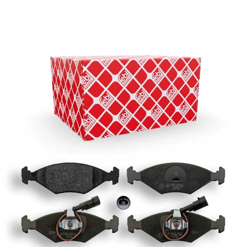 Image of FEBI BILSTEIN 116101 Brake pad set Front Axle, incl. wear warning contact, with piston clip Brake Pad Set,disc brake (402)