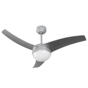 image of Bloq AC 3 Blade Ceiling Fan with Light Silver