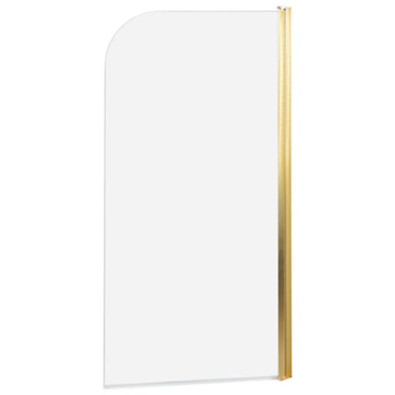 Image of Beliani Shower Bath Screen Lapan 1400 X 700 mm Gold