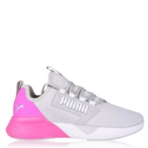 image of Puma Retaliate Junior Girls Trainers - Grey/Pink/Aruba