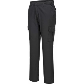 image of Portwest - Black Sz 28 Short Stretch Slim Combat Work Trouser