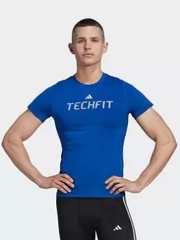 image of adidas Techfit Graphic T-Shirt, Black, Size 2XL, Men