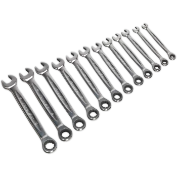 Image of Sealey AK63922 12 Piece Ratchet Combination Spanner Set