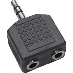 image of Jack Audiophono Y adapter 1x Jack plug 3.5mm 2x Jack socket 3.5 mm