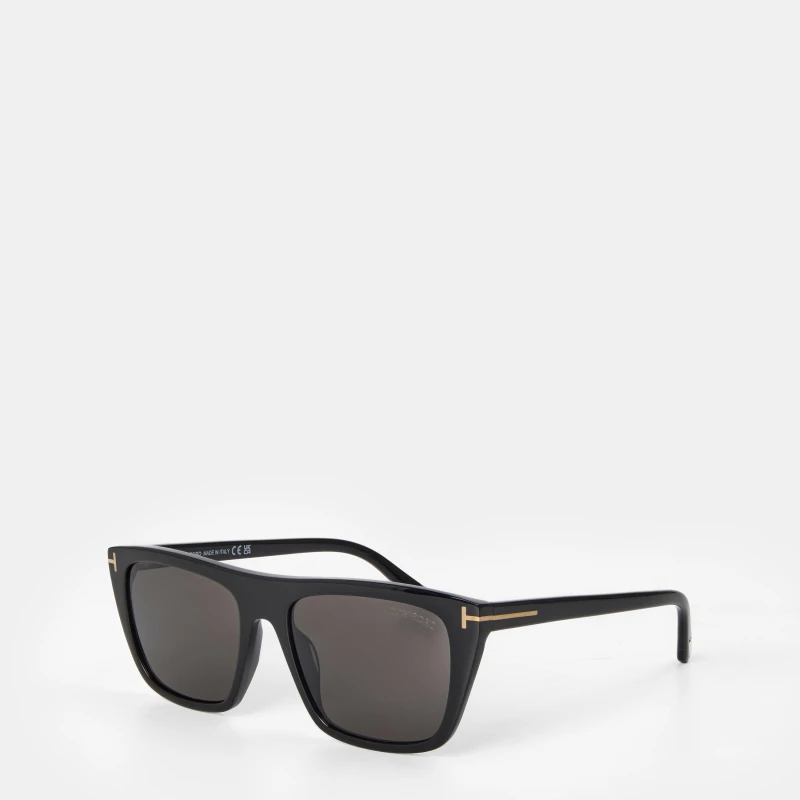 Image of Tom Ford Mens Metal Accent Wayfarer Sunglasses Shiny Black male One Size