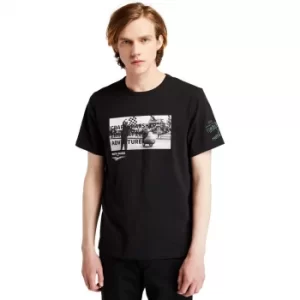 Image of Moto Guzzi X Timberland Photo T-Shirt For Men In Black Black, Size L