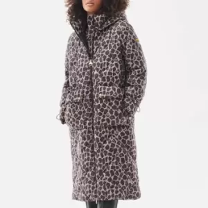 Barbour International Boulevard Animal-Print Quilted Shell Coat - UK 8