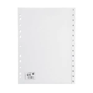 image of 5 Star Index Multipunched 120 micron Polypropylene 1 15 A4 White