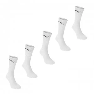 Image of Slazenger Crew Socks 5 Pack Childs - White
