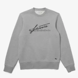 image of Signature Logo Print Sweatshirt in Cotton Mix with Crew Neck