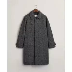 Image of Gant Relaxed Fit Wool Carcoat Ebony Blac - Black