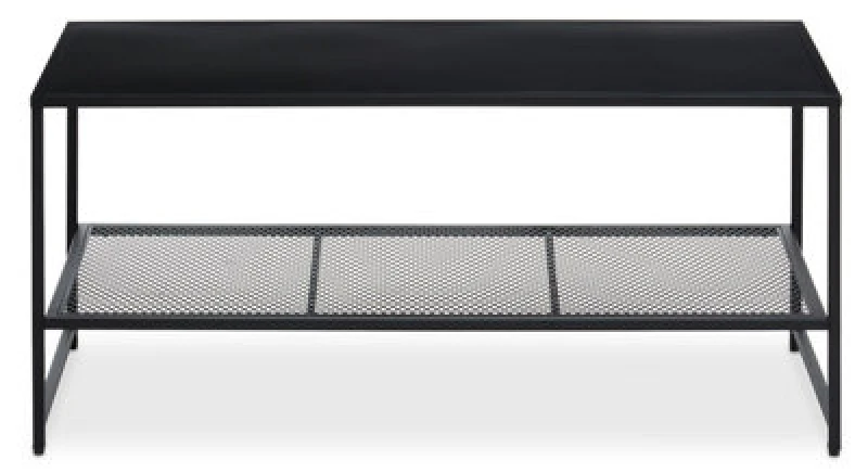 Image of Orsina Convenient Black Metal Coffee Table, Sleek Coffee Table For Livingroom, Industrial Design Decorative Table