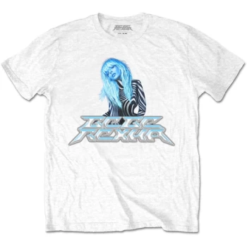Image of Bebe Rexha - Silver Logo Unisex Large T-Shirt - White