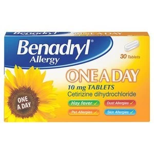 Image of Benadryl Allergy and Hayfever One A Day Tablets 30s