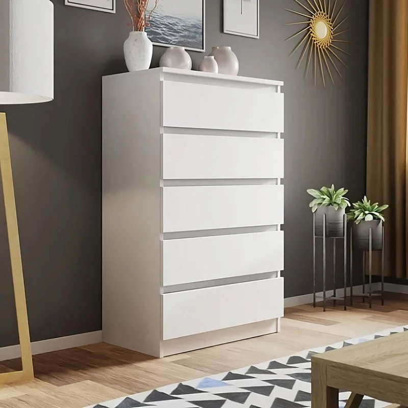 Image of LUXURY LIFE Carlton Matt Chest of Drawers 5 Drawer Cabinet White