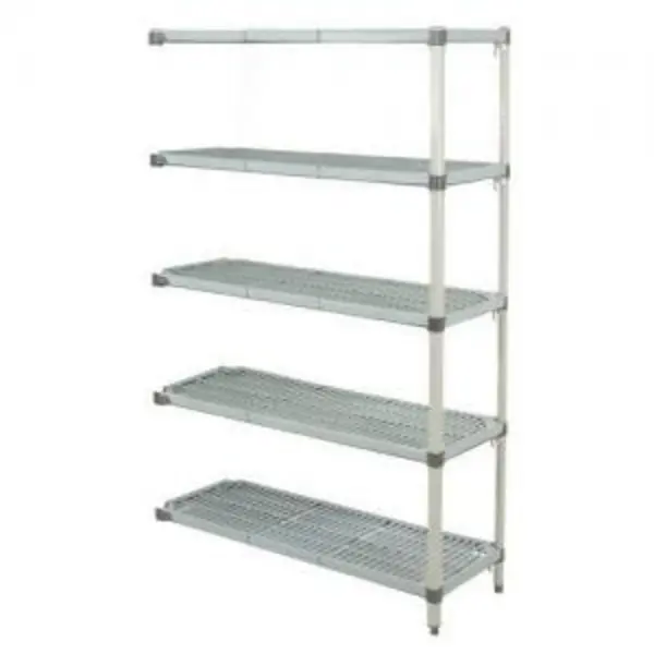 Image of ESE Direct Metromax Q Polymer Shelving, Static, 5 Shelves, Extension, 1590 H x 1525 W x 457 D (mm) 373044 Coldroom Shelving