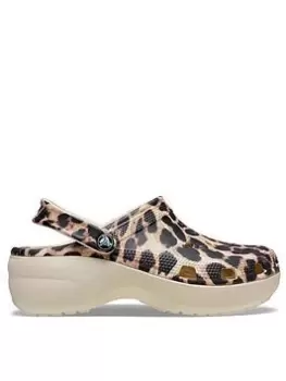 Image of Crocs Animal Remix Classic Platform Clogs, Leopard, Size 5, Women