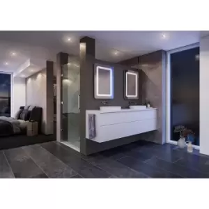 Image of Sensio Shannon LED Bathroom Mirror Cool 700 x 500mm in White Mirrored Glass