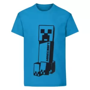 image of Minecraft Boys Leaning Tower Creeper T-Shirt (5-6 Years) (Teal)