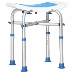Image of Homcom Adjustable Shower Stool With Suction Foot Pads Blue