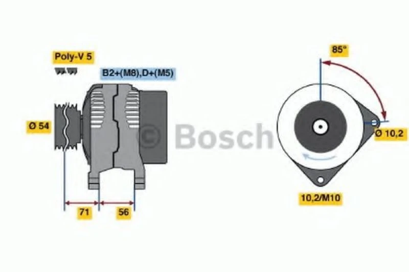 Image of Alternator Bosch 0 986 047 270