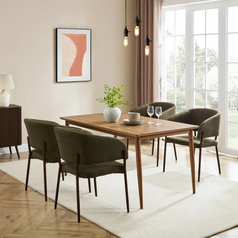 Image of VonHaus Spinningfield Dining Table - 6 Seater Table Black unisex One Size