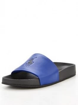 Image of Polo Ralph Lauren Cayson Pony Slides - Royal Black, Royal/Black, Size 9, Men