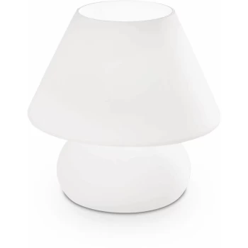 Image of Ideal Lux Prato - 1 Light Large Table Lamp White, E27