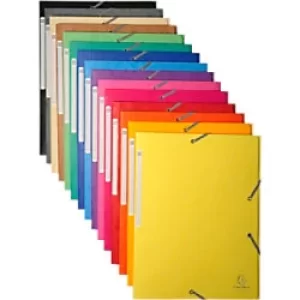 Image of Exacompta Elasticated 3 Flap Folders A4, Assorted, 5 Packs of 10