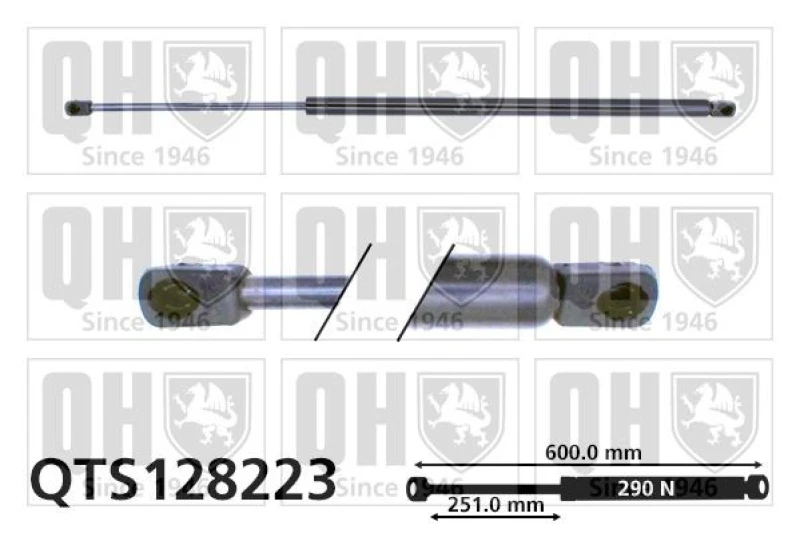 Image of QUINTON HAZELL Tailgate strut QUINTON HAZELL QTS128223