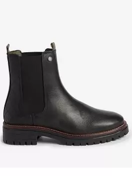 Image of Barbour Evie Leather Chelsea Boot - Black, Size 8, Women