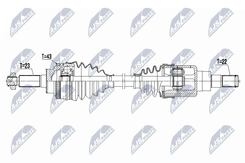 Image of NTY NPW-SU-075 Drive shaft Manual Transmission, Front Axle Left Drive Shaft (13)