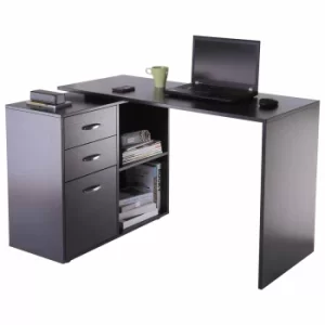 image of Langley 2 in 1 Desk with Drawers, black