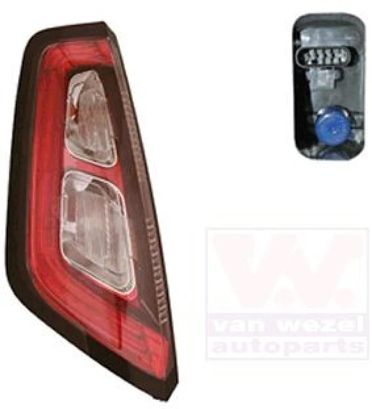 Image of VAN WEZEL 1619921 Rear light with bulb holder, Left Combination Rearlight (391)
