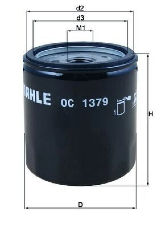 Image of Oil filter MAHLE OC 1379
