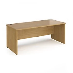 Image of Dams International Rectangular Straight Desk with Oak Coloured MFC Top and Silver Frame Panel Legs Contract 25 1800 x 800 x 725mm