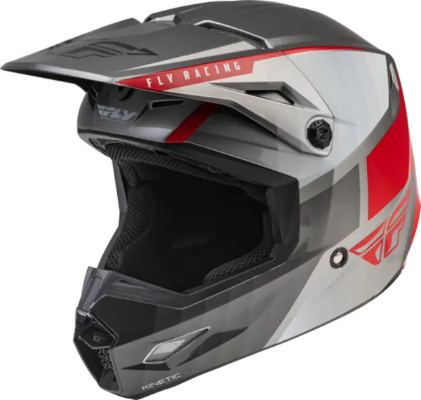 Image of FLY Racing Kinetic Drift Charcoal Lite Grey Red Offroad Helmet Size XS